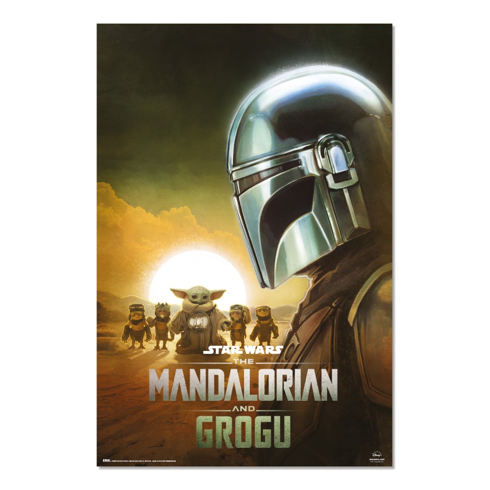 Star Wars: Poster Mandalorian and Grogu 91,5x61cm Mandalorian Poster, Grogu, Baby Yoda, Helm, Star Wars