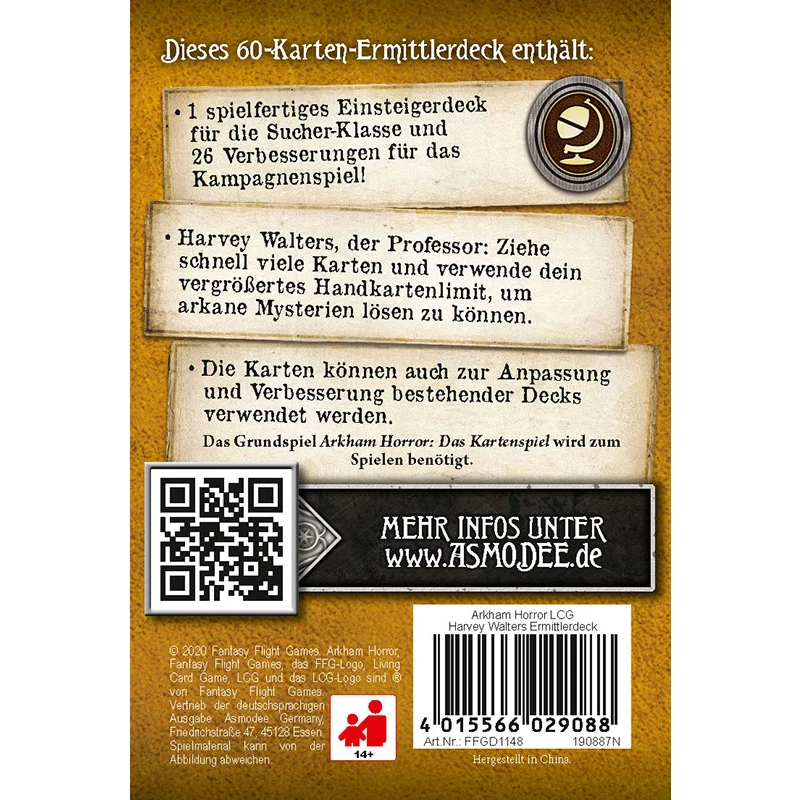 Arkham Horror LCG dt.: Ermittlerdeck Harvey Walters (sucher)