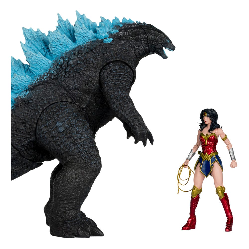 DC Multiverse AF: Wonder Woman vs. Godzilla Atomic Blast (Monsterverse) 18cm Erwachsener, Weiblich, Person, Frau, Dinosaurier