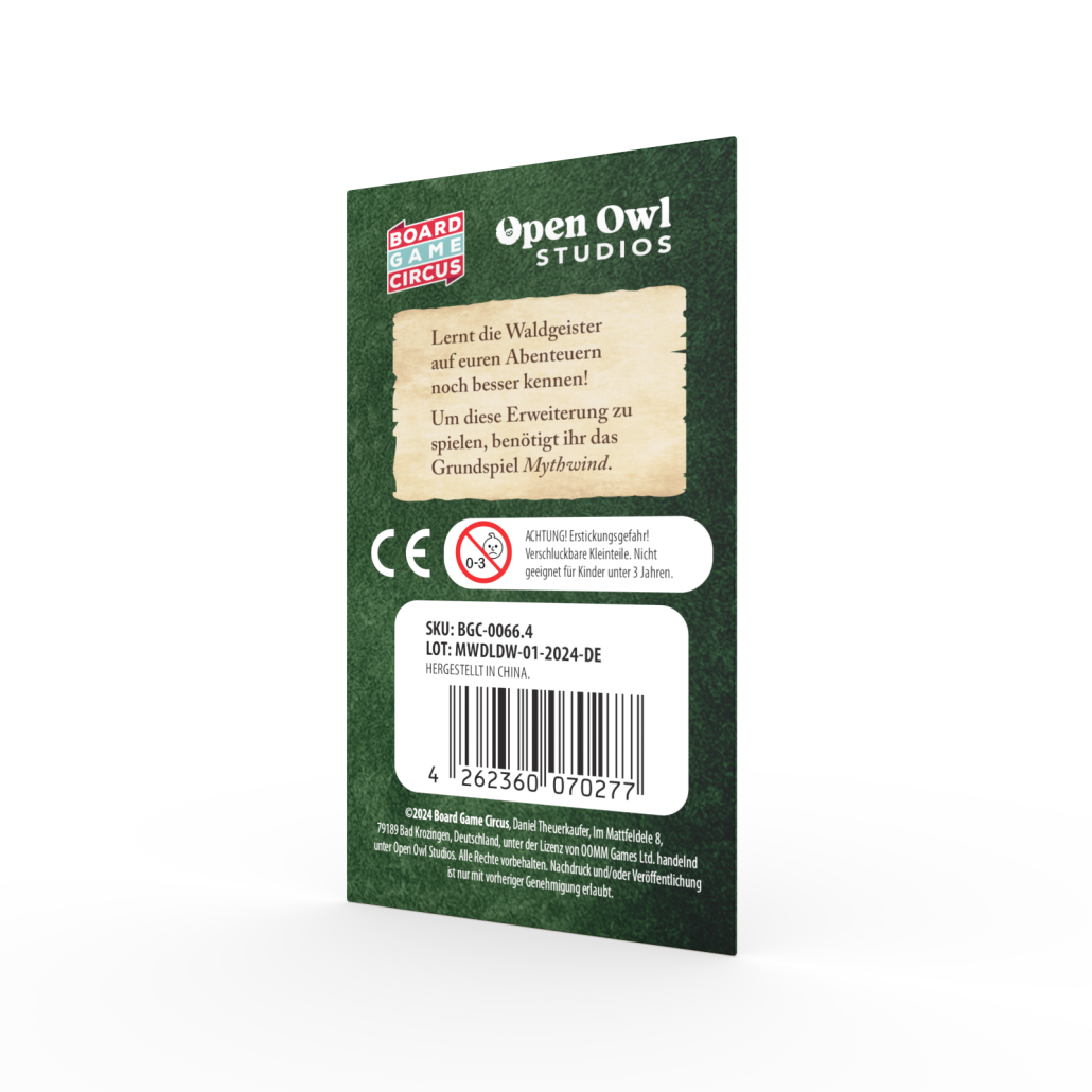 Mythwind dt. - Das Leben der Waldgeister Text, Visitenkarte, Papier
