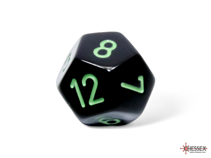 Würfel: 7er-Würfelset "Opaque" (Black/Green)