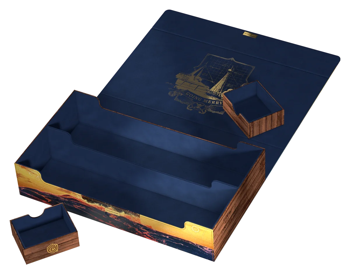 Ultimate Guard: Omnihive 1000+ Xenoskin One Piece box, deckel, blauer holzbox, holzschachtel, ausziehbox