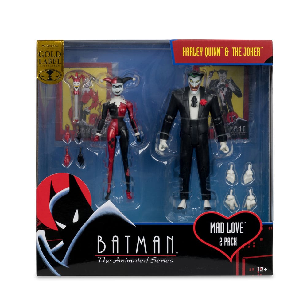 DC Direct AF: Harley Quinn & The Joker Mad Love 2er Set (Batman Animated Series) Gold Label 18cm Person, Erwachsener, Männlich, Mann