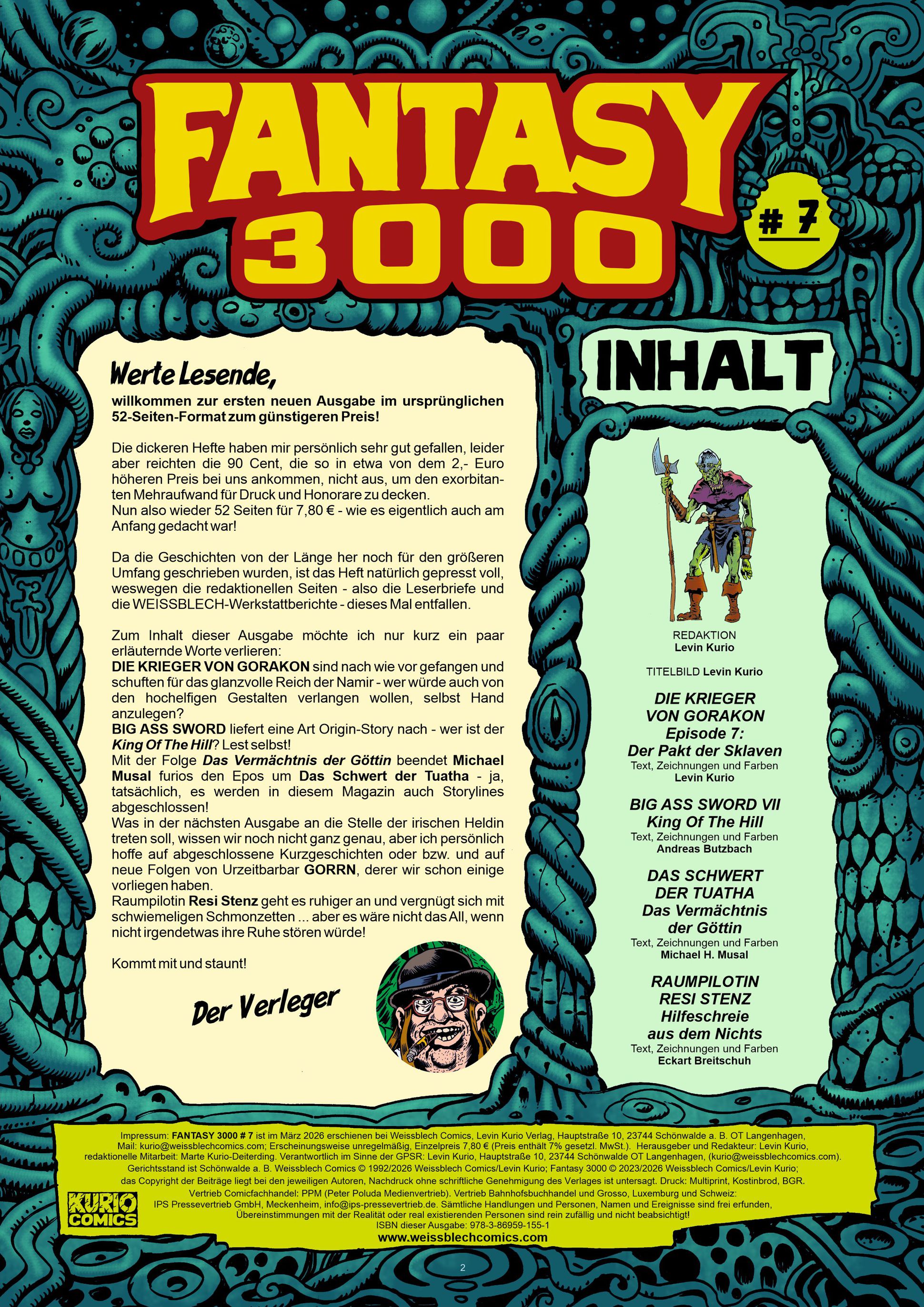 Fantasy 3000 #7: Gefangen in den Sklavenställen comic, fantasy, cover, illustration, inlay