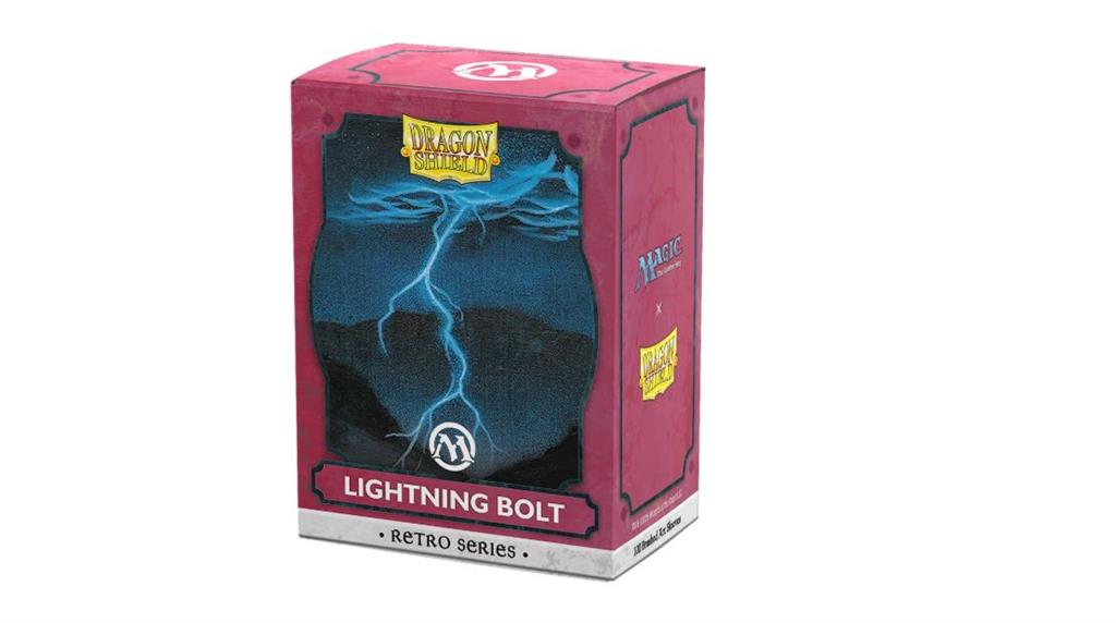 Lightning bolt, Sturm-Motiv, Drachen-Schild, Retro-Serie, Kartonbox