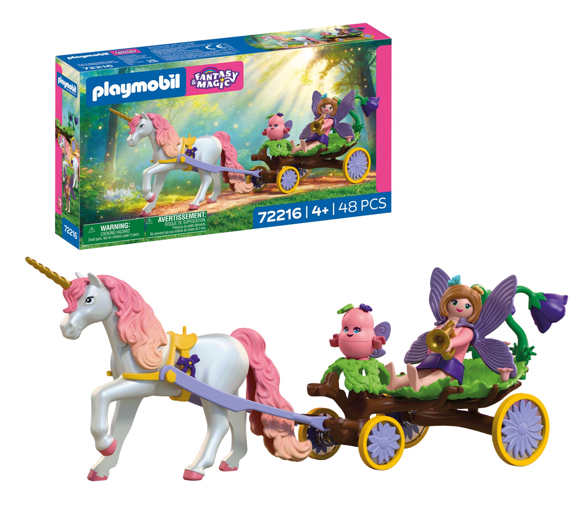 Playmobil: Fantasy & Magic - Einhornkutsche Puppenwagen, Einhorn, Pferdeschlitten, Märchenfiguren, Fantasy-Spielzeug