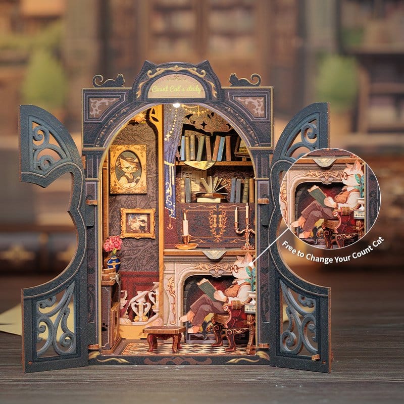 Pop-up Buch, Miniatur-Kabinet, 3D-Diorama, Dunkles Interieur, Dekoratives Szene