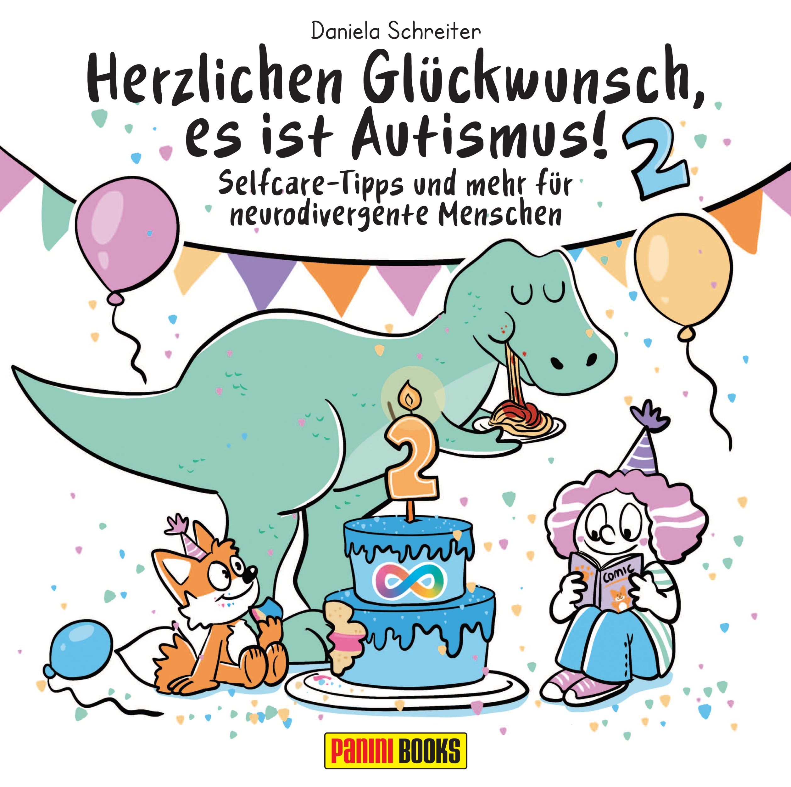 Dinosaurier, Kuchen, Geburtstag, Kinderbuch, Autismus-Bewusstsein