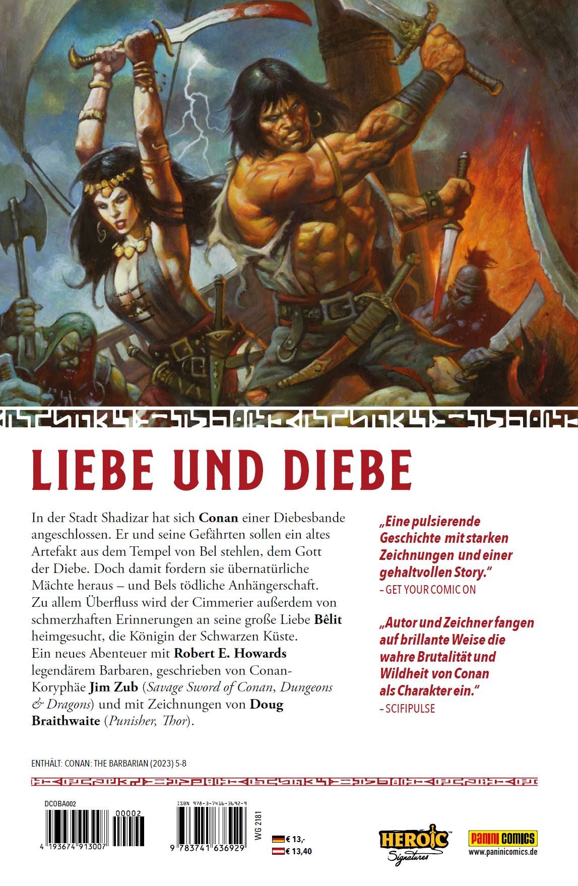 Conan der Barbar Bd.2: Der Dieb und die Piratin 2024 barbarian, comic, schwerter, kampfszene, conan