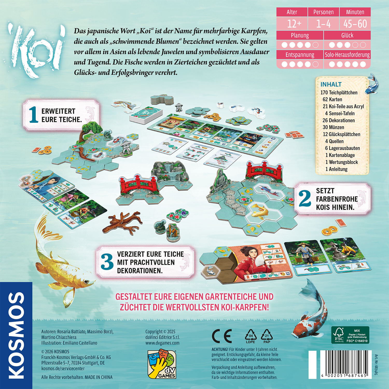 Koi Koi Spiel, Brettspiel, Aquarium, Fisch, Kacheln