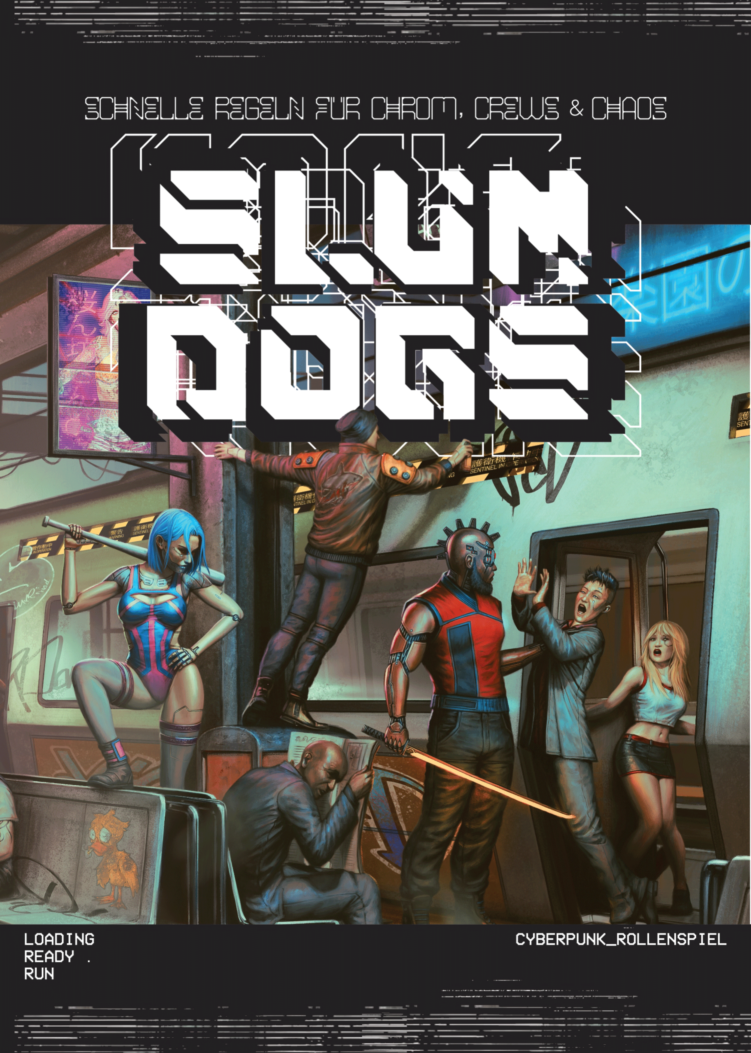 Slumdogs RSP cyberpunk, Poster, Stadtbild, Rollenspiel, Video-Spiel