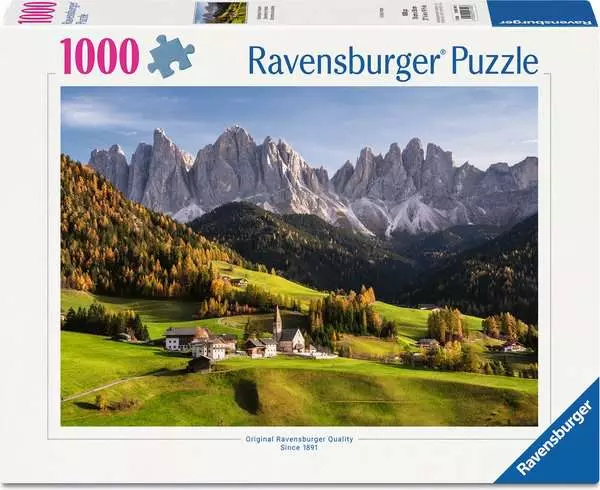 Puzzle: Dolomiten im Herbst jigsaw puzzle, Landschaft, Berge, alpine Dorf, Ravensburger