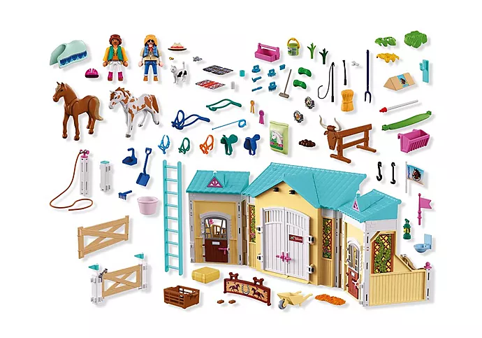 Spielzeug-Set, Pferd, Häuschen, Gartenwerkzeuge, Figuren
