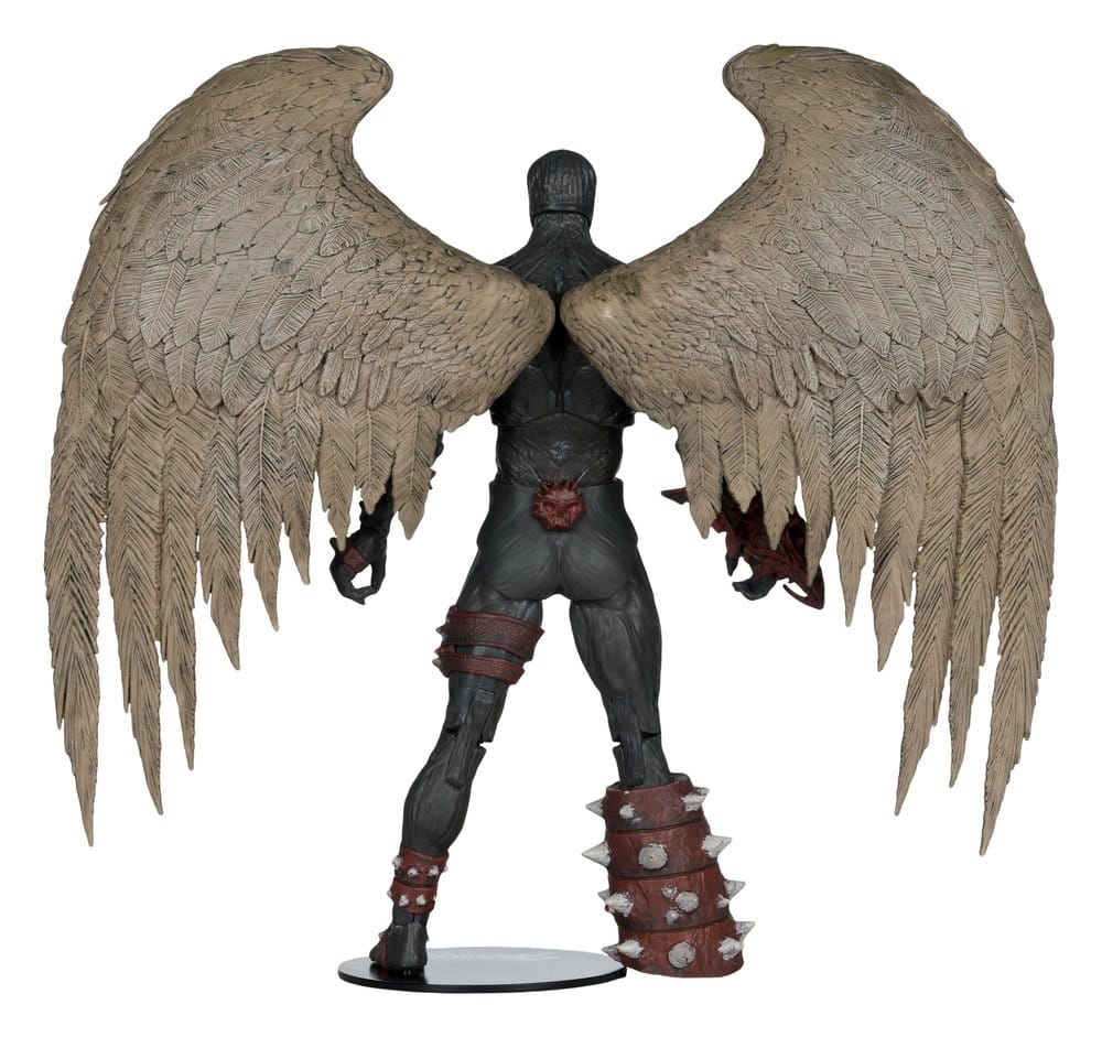figurine, angel wings, black figure, spiked accessories, figurine stand