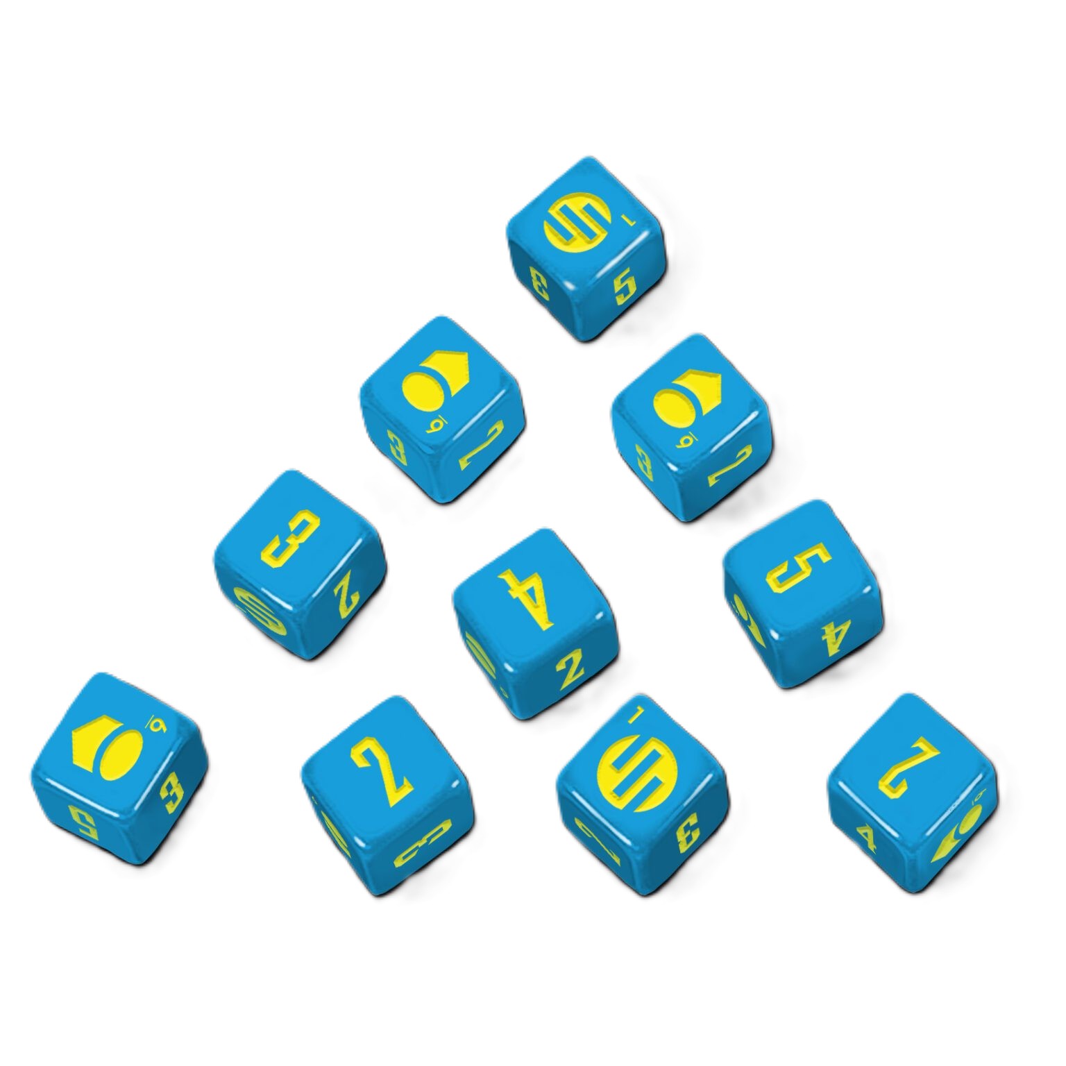 Würfel, Würfelset, Blau, Gelb, Würfelspiele