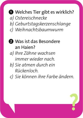 Pocket Quiz Junior: Verrückte Tiere Seite, Text