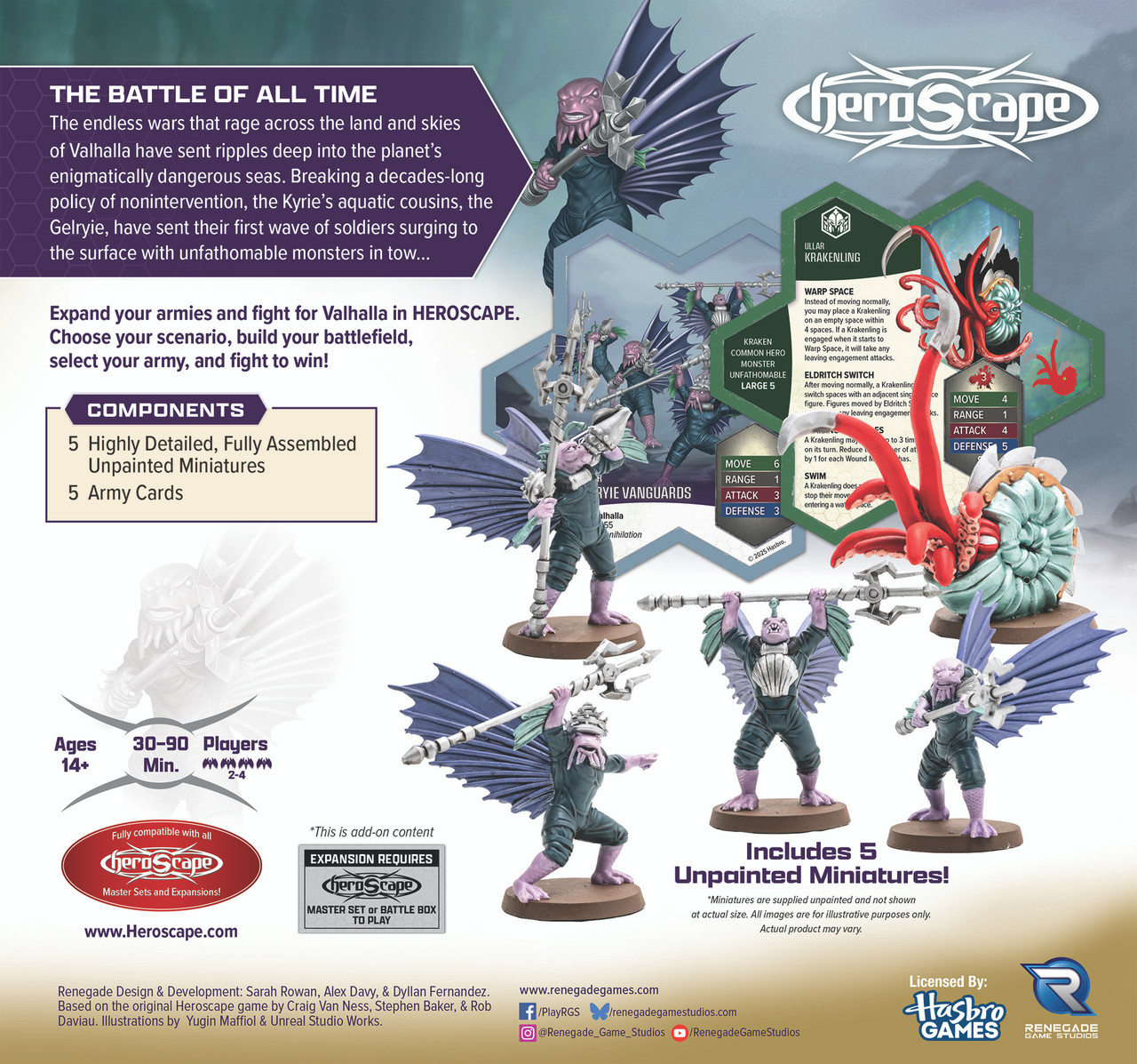 HeroScape: Krakenling & Gelryie Vanguards Army Expansion Werbung, Plakat, Person