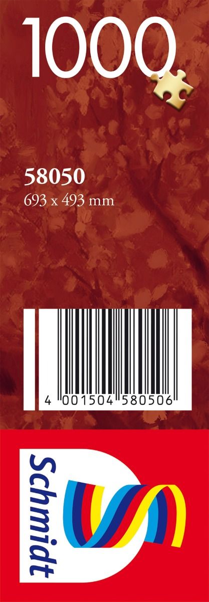 barcode, puzzle, cardboard tag, red fabric, Schmidt logo