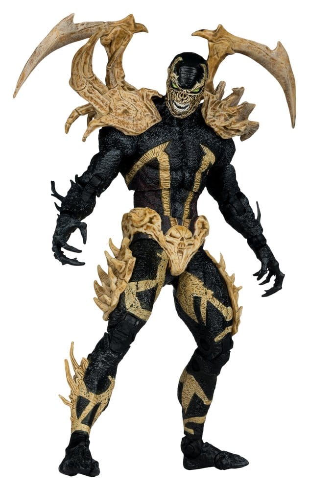 Spawn AF: Spawn Curse of the Spawn 19cm Actionfigur, Monster, Dämon, Schwarz-Gold, Schädel-Details