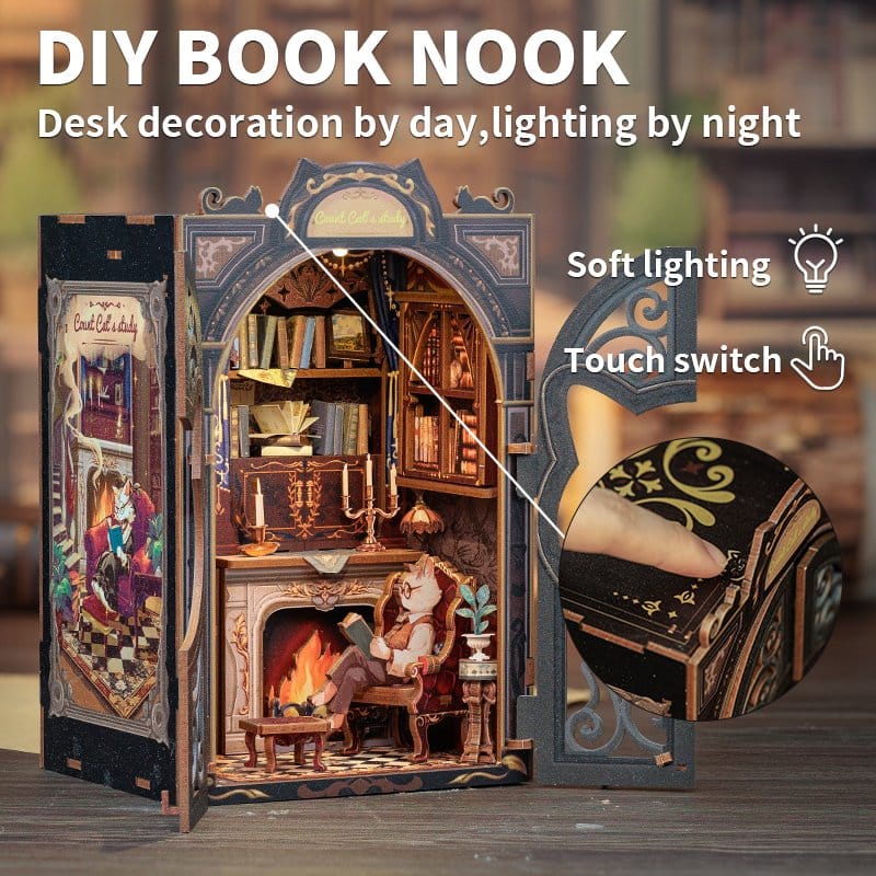 Miniaturenschrank, Puppenhaus, Sanftes Licht, Holzmuster, Details