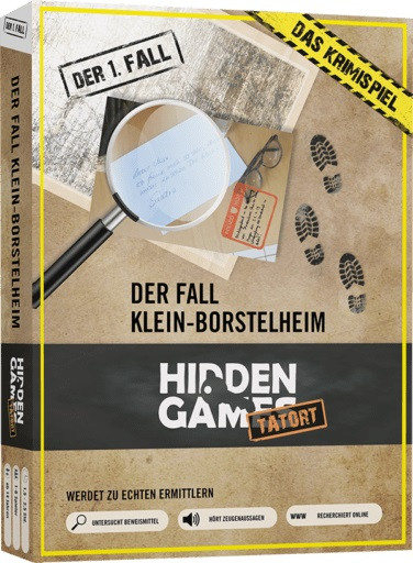 Hidden Games Tatort: Der Fall Klein-Borstelheim 1.Fall detektiv, mysterium, brettspiel, krimi, hinweis, untersuchung, vergrößerungsglas, versteckte spiele, tatort