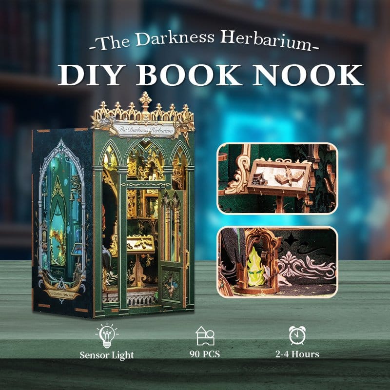 DIY Book Nook, The Darkness Herbarrium, Puzzle Regal, Wohnzimmer Dekoration, Bausatz