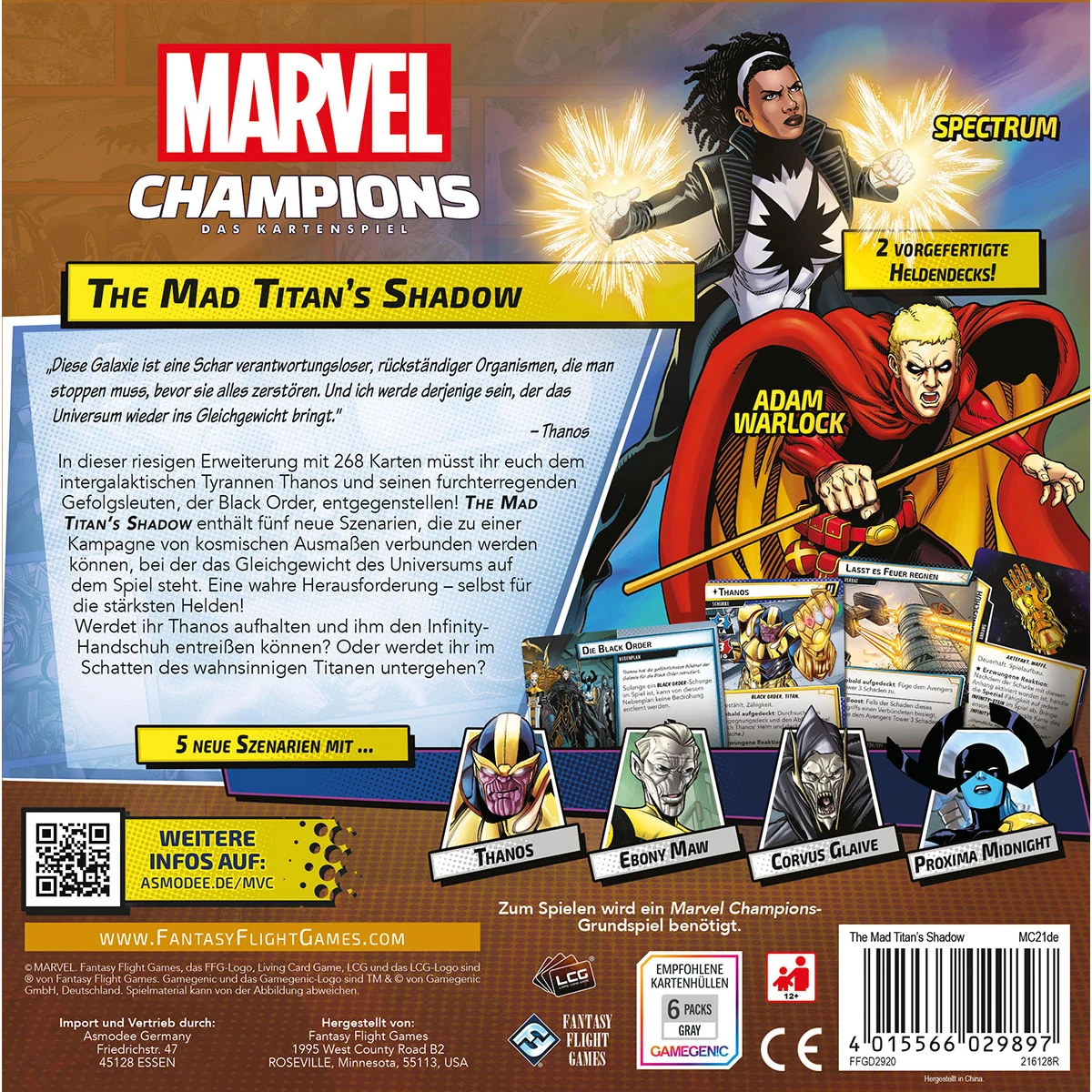Marvel Champions LCG dt.: The Mad Titan's Shadow Erweiterung Marvel Champions LCG dt.: The Mad Titan's Shadow Erweiterung