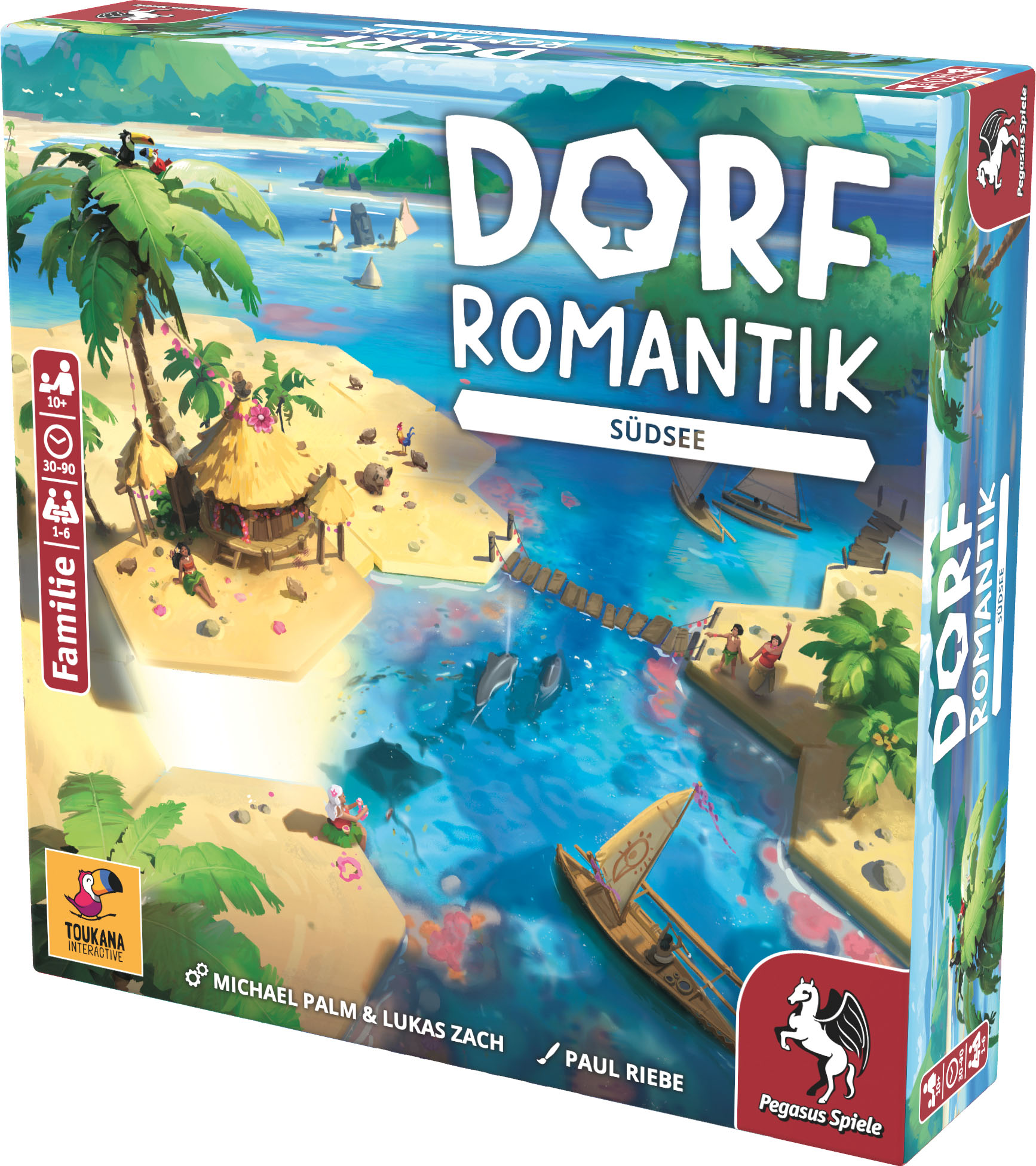 Würfelspiel, Tischspiel, Romantik, Südsee, Holzbox