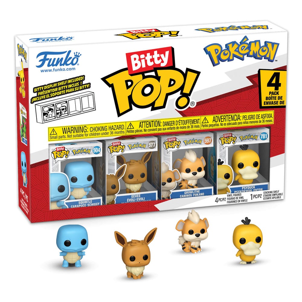 Pokémon: POP Bitty 4er Set Series 4 (Schiggy/Evoli/Fukano/Enton)
