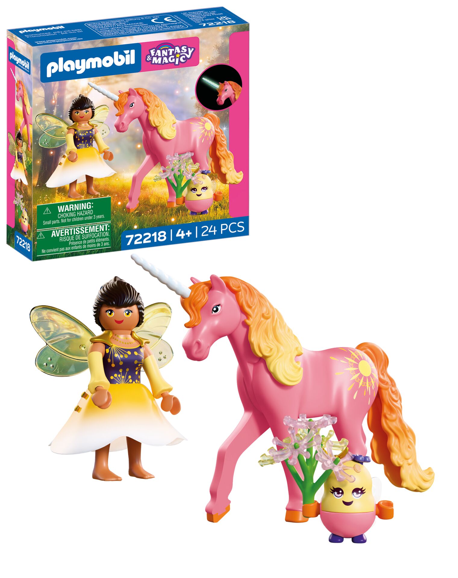Playmobil: Fantasy & Magic - Sammeleinhorn Morgentau mit Fee Playmobil, Figur, Pferd, Einhorn, Kunststoff