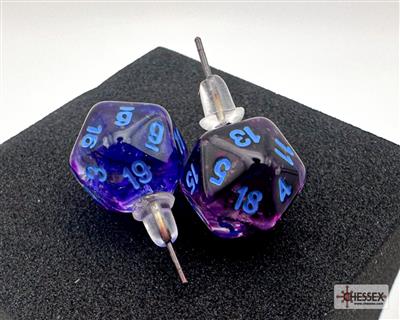 Stud Earrings/Ohrstecker Nebula® Nocturnal Mini-Poly d20 Pair