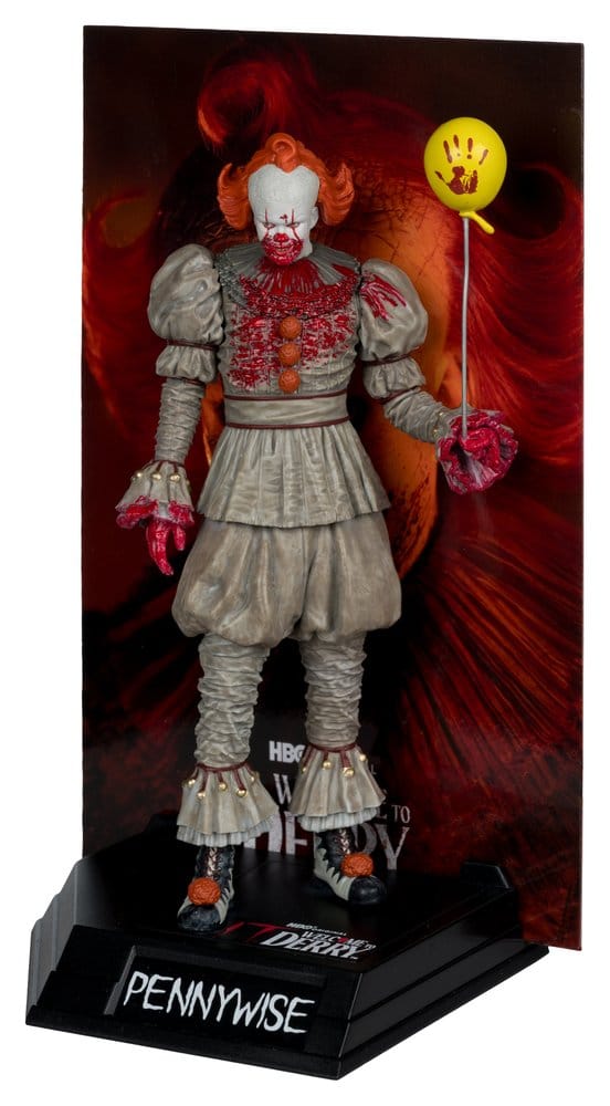 It AF: Pennywise (Bloddy) Movie Maniacs 16cm Pennywise Figur, Pennywise, Clown Figur, Horror Puppe, Aktionsfigur