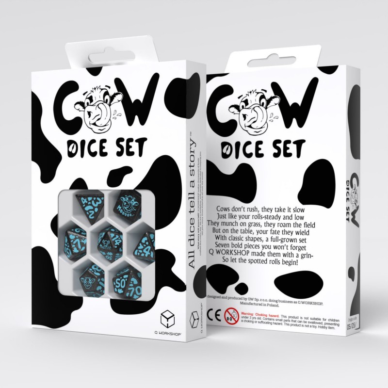 Cow Dice Set: MOOlissa (schwarz/blau) Werbung, Plakat