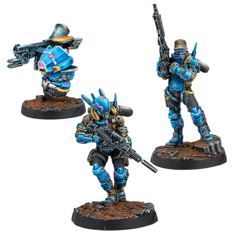 minis, miniature, science fiction, soldier, blue