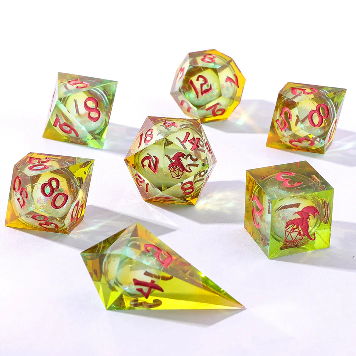 Sharp Edge Liquid Core Dice Set Mystic Meadow