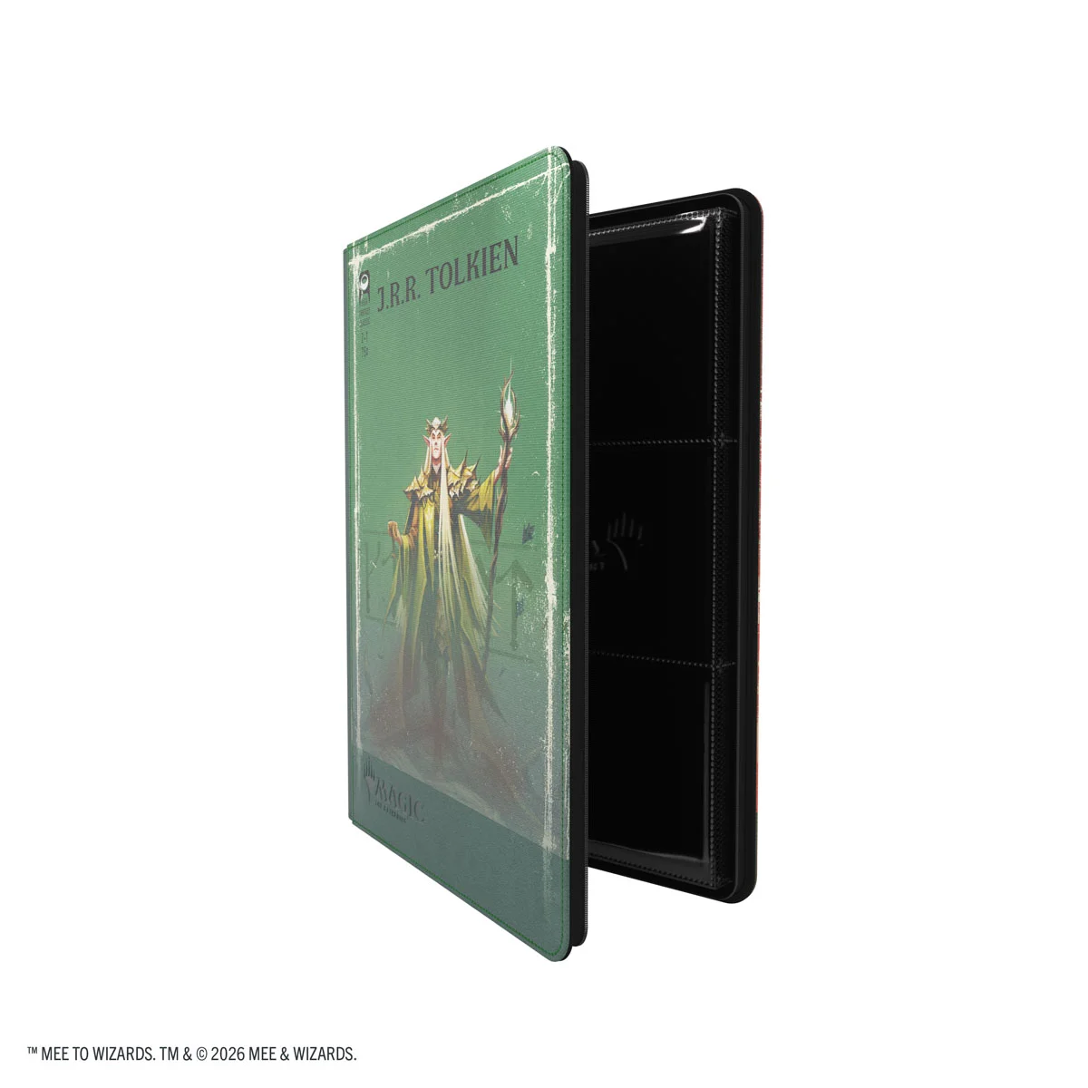 Gamegenic: Magic The Hobbit Zip-Up Album 18-Pocket - Thranduil/The Mountainking Hardcover case, Wizard book, Green cover, J.R.R. Tolkien, Magic-themed case