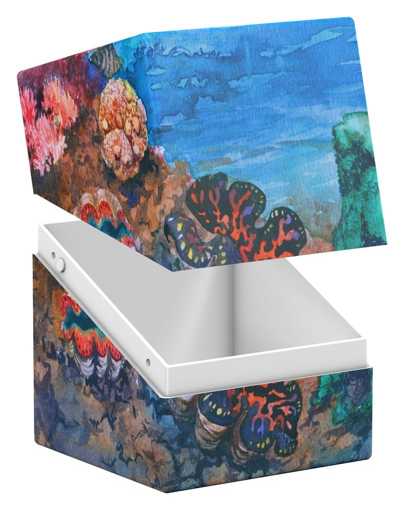 Ultimate Guard: Deckbox Boulder 100+ Coral Places - Seablue Hush Kunststoffbox, Aufbewahrungsbox, Unterwasserwelt, Korallenriff, Marine Farben