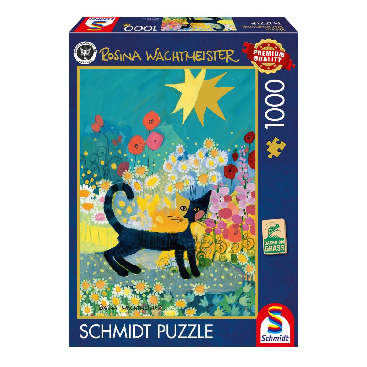 puzzle, 1000 Teile, Katze Bild, Blumen Garten, Schmidt Puzzle