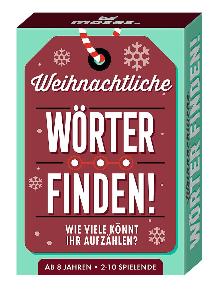 Mini Weihnachtsspiele (6 verschiedene) Wörter finden, Wortspiel, Weihnachtsgeschenk, Gesellschaftsspiel, Kartenspiel