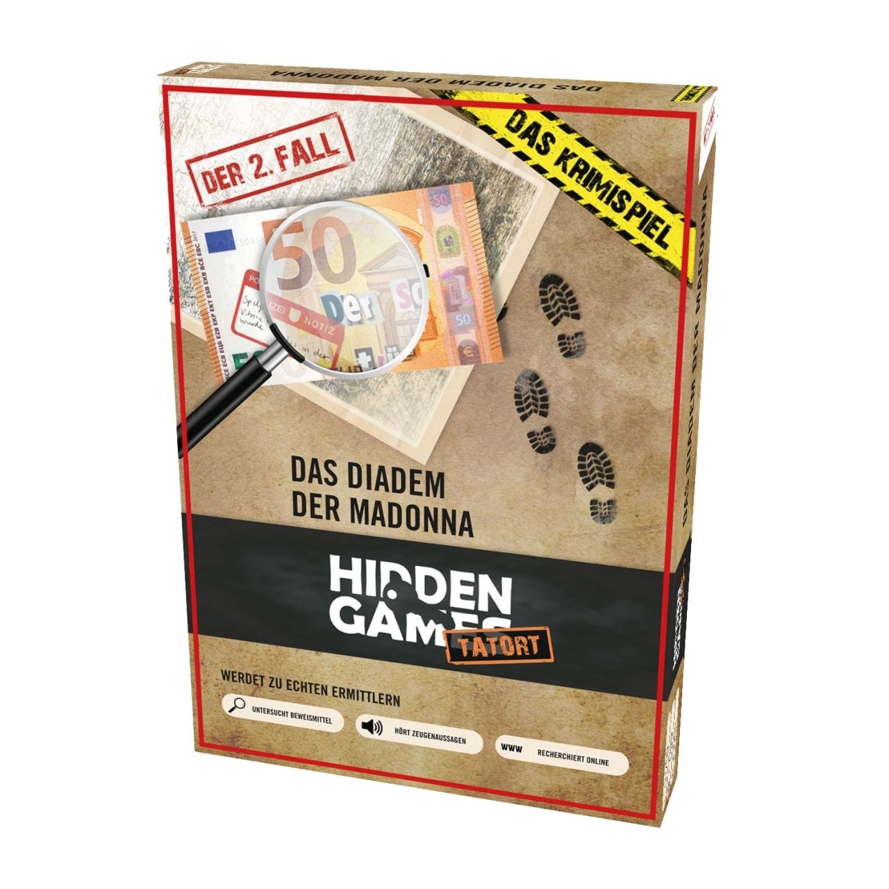 Detektivspiel, Brettspiel, Hidden-Objekt, Ermittlungen, 50-Euro-Schein