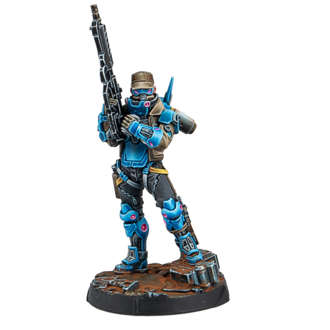 minifigur, soldat, blaues rüstung, gewehr, untergrund basis