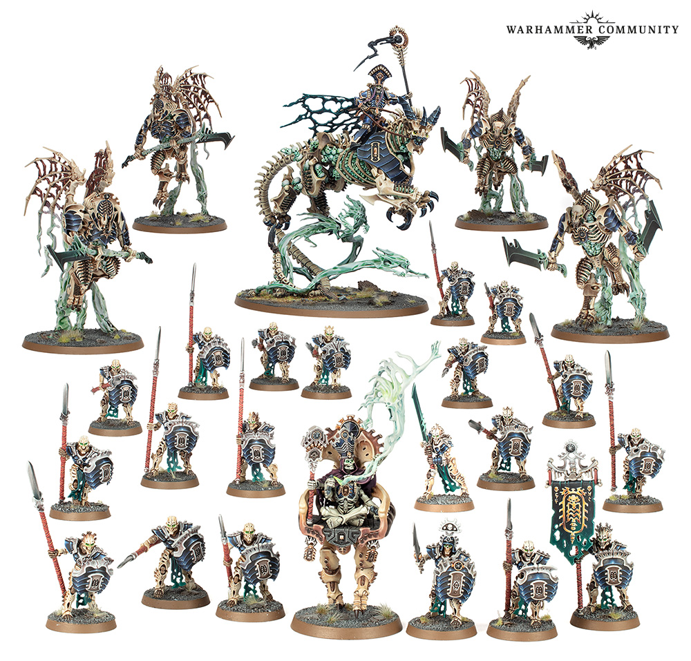 Age of Sigmar: Ossiarch Bonereapers - Battleforce Null Myriad Phalanx miniaturen, tabletop, warhammer, orc?, skelett?, miniatures, warhammer, skeletons, undead, dragon