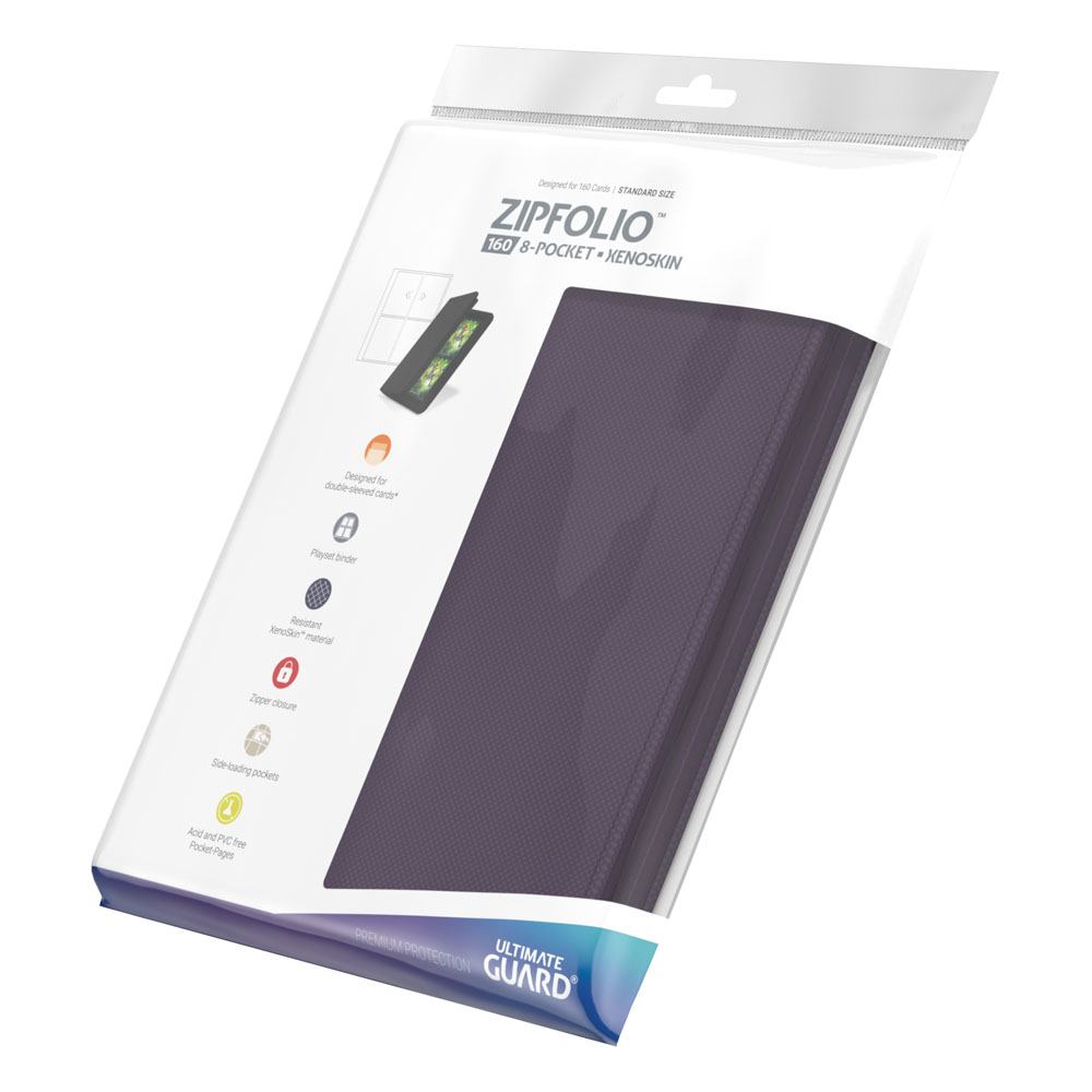 Ultimate Guard: Zipfolio Xenoskin 8-Pocket Mini Violett Zipfolio, Hülle, Kartenhülle, Kreditkartenhülle, Kartenetui