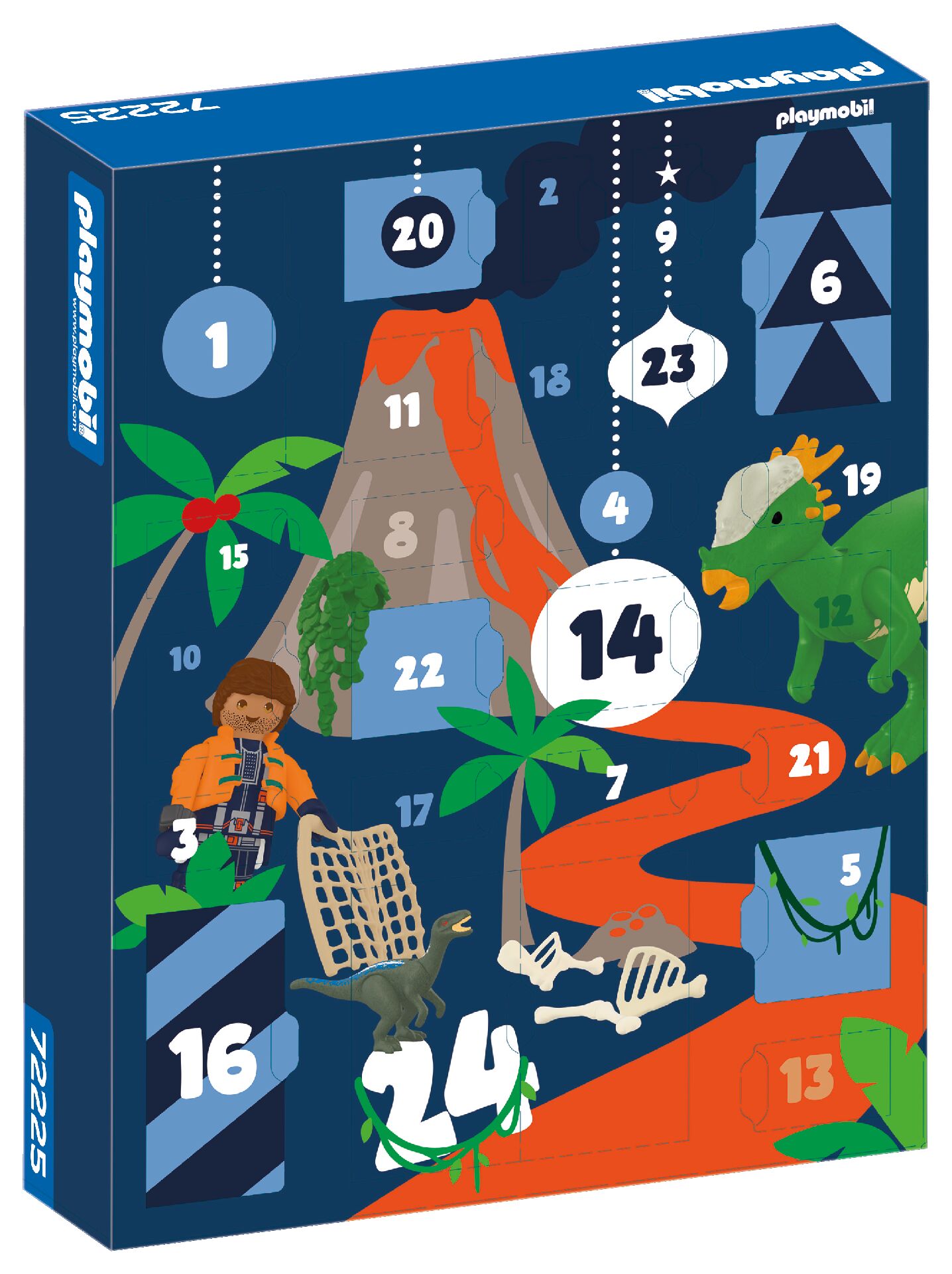 Adventskalender, Playmobil, Dinosaurier, Vulkan, Szene