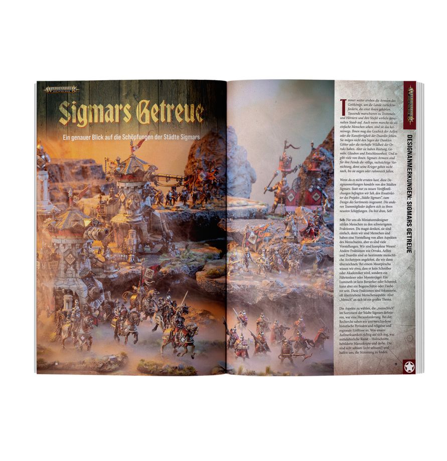 Miniature wargame, Fantasy battlefield, Miniature figures, Diorama, Illustrated spread