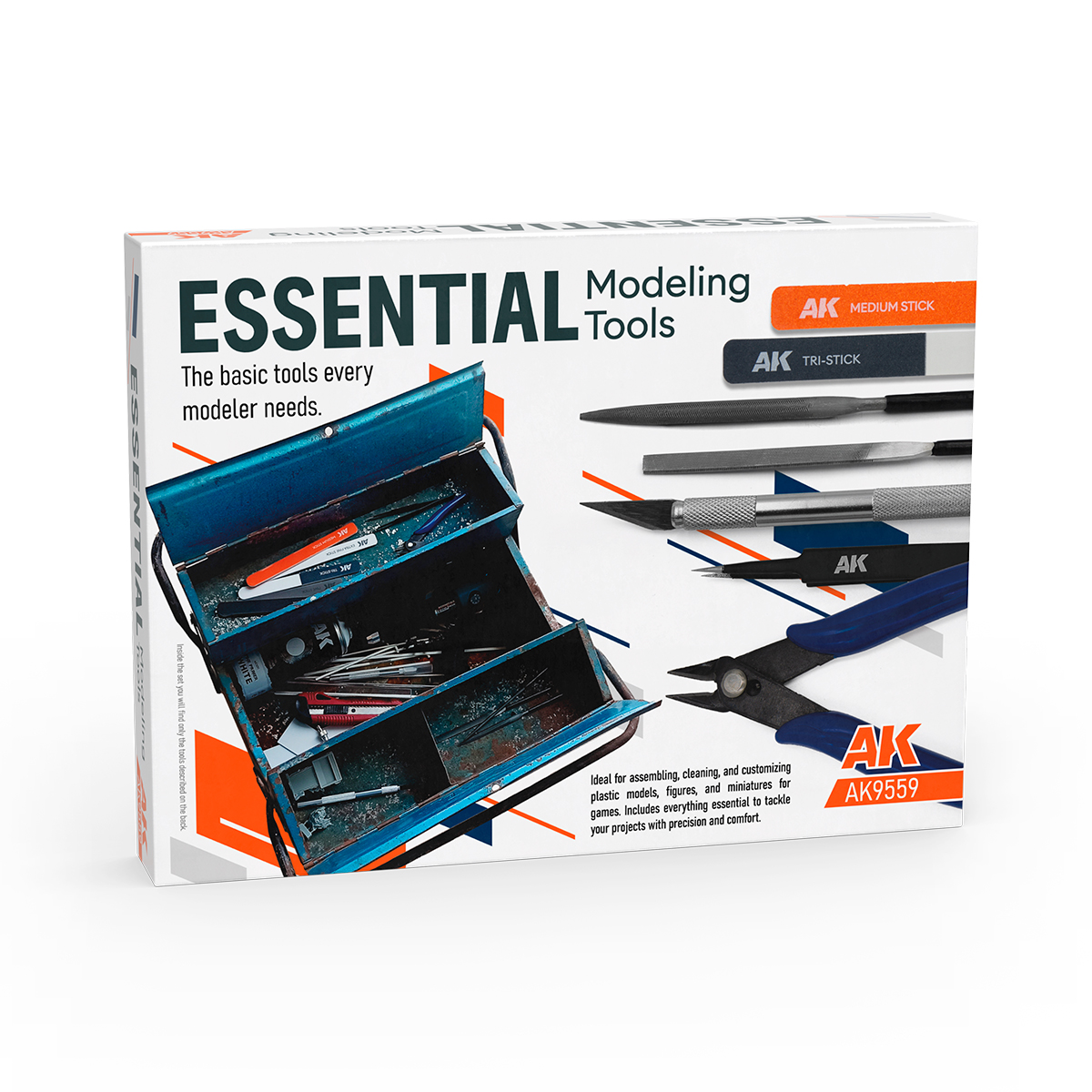 AK: Essential Modeling Tools Modellierwerkzeuge, Werkzeugset, Zange, Pinzette, Boxenset