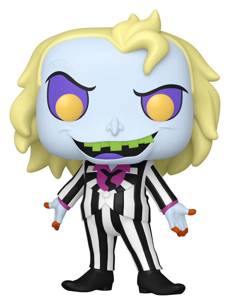 Funko Pop, Skelett, Zombie, gestreiftes Kostüm, lila Fliege