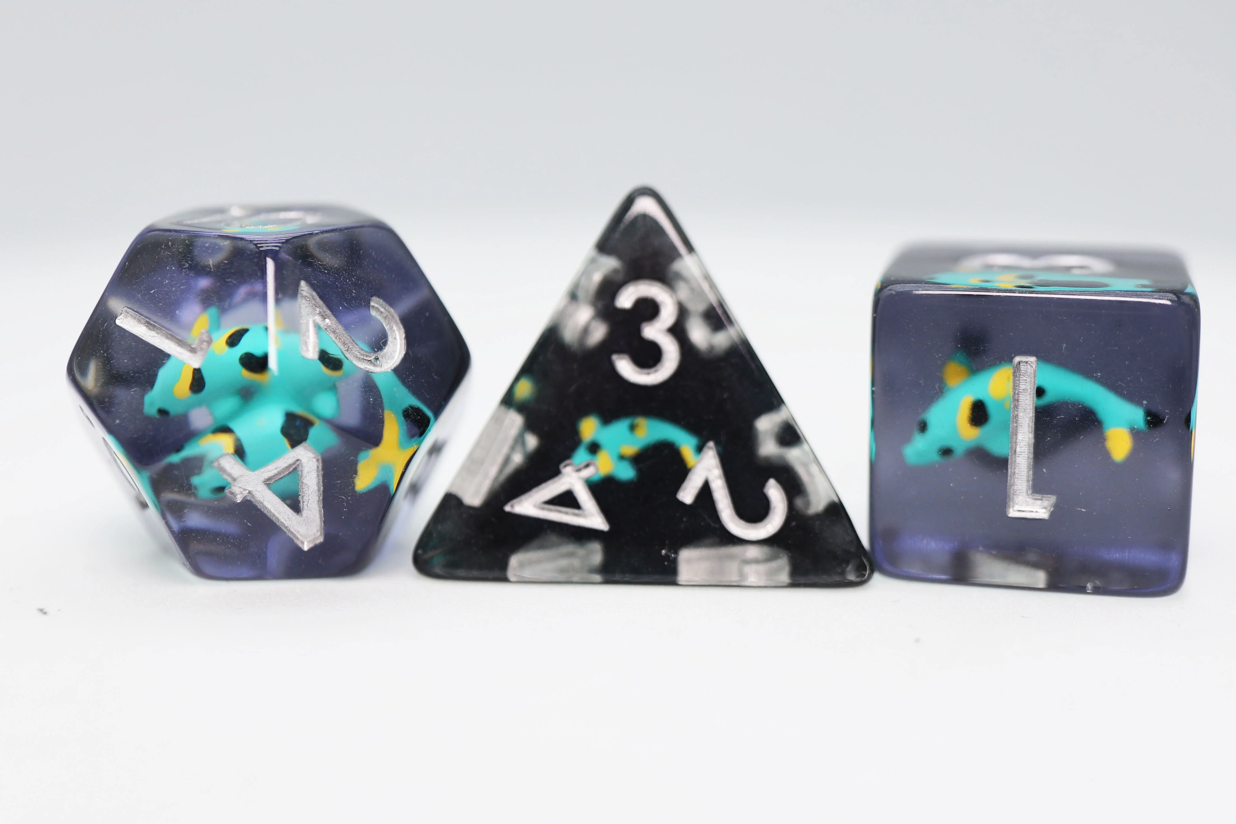 Polyhedral Dice Set: Turquoise Koi (7)