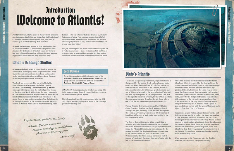 Achtung! Cthulhu RPG: 2D20 Shadows of Atlantis