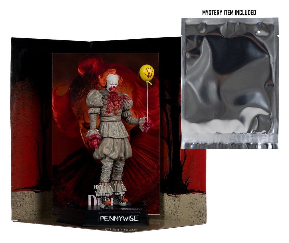 It AF: Pennywise (Bloddy) Movie Maniacs 16cm Pennywise Figur, Kunststofffigur, Clown Figur, Puppenständer, Säbelstuhl?